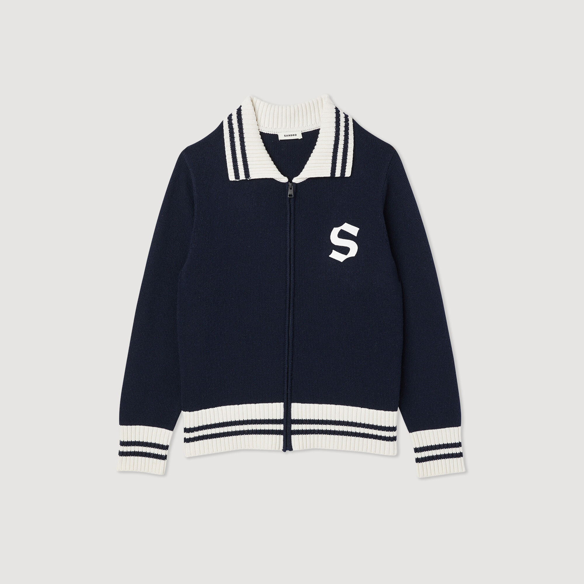 Two-tone knitted cardigan