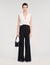 Satin stripe suit trousers