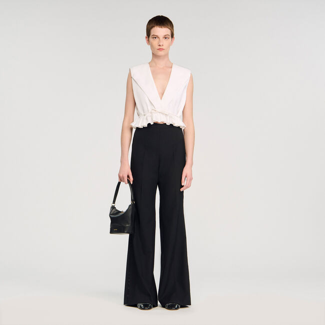 Satin stripe suit trousers