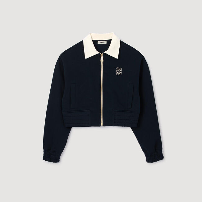 Cropped two-tone sweatshirt