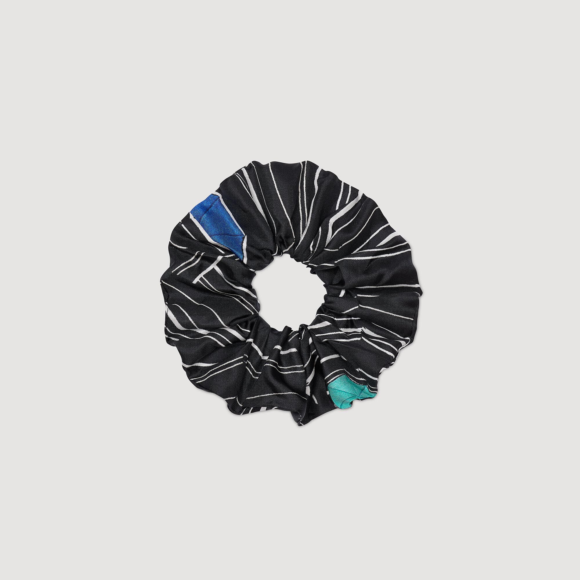Striped silk scrunchie