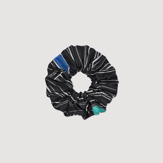 Striped silk scrunchie