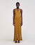 Long knit dress with fringes