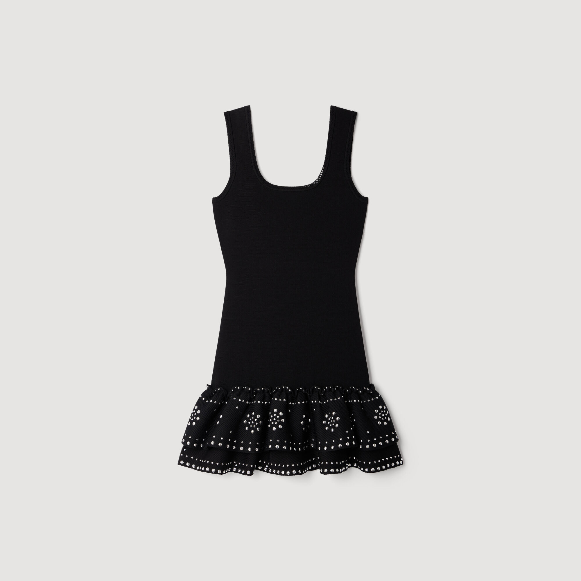 Short knit dress with studs