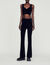 Flared velour knit trousers