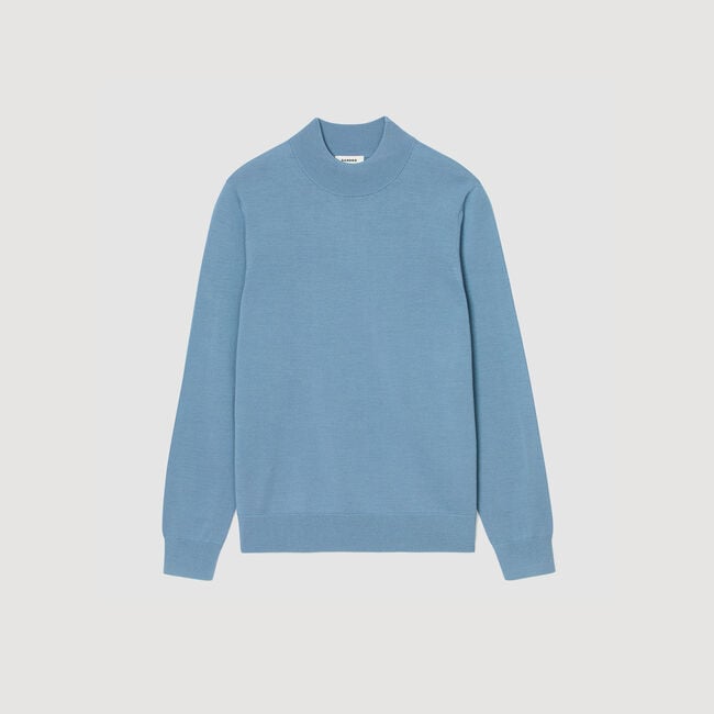 Wool jumper with high neck