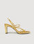 Embossed leather sandals