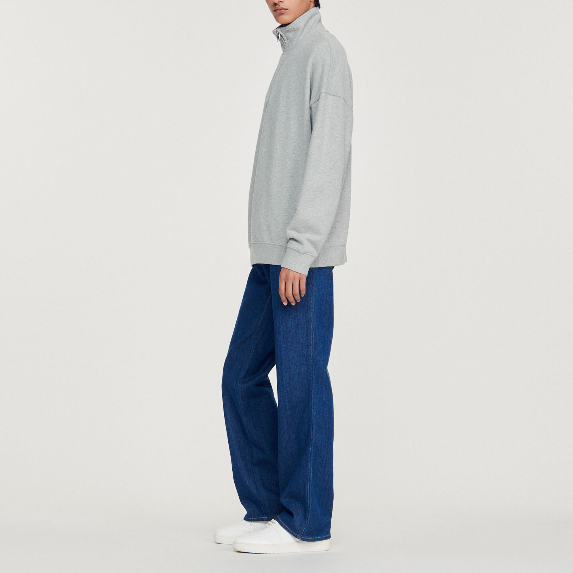 Oversized trucker-style sweatshirt