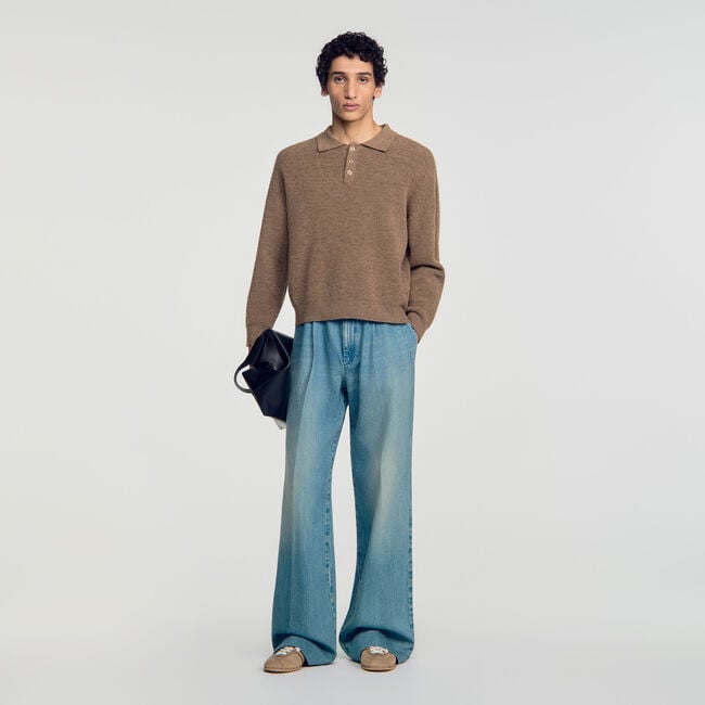 Alpaca polo shirt - Men | Sandro