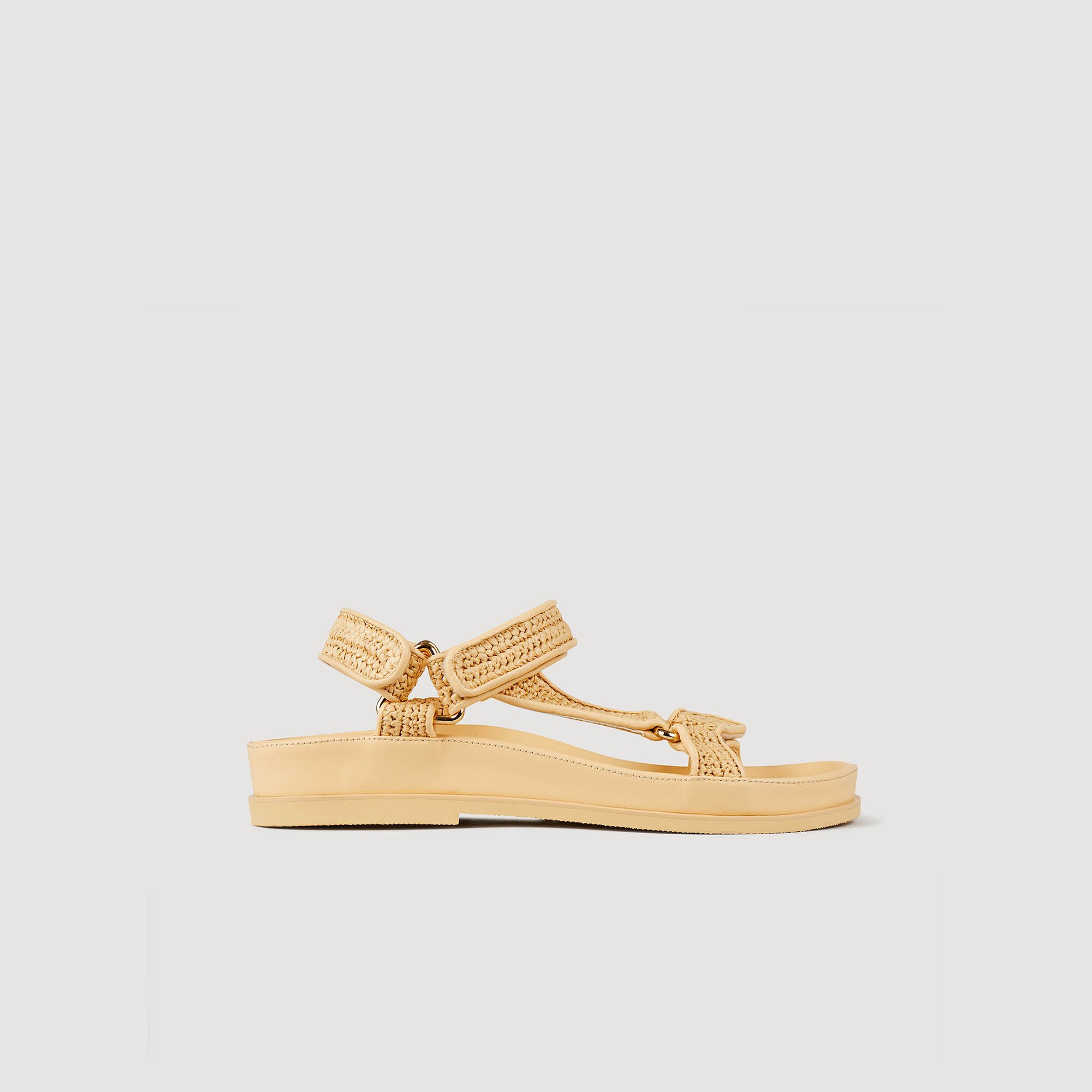 Raffia sandalen outlet
