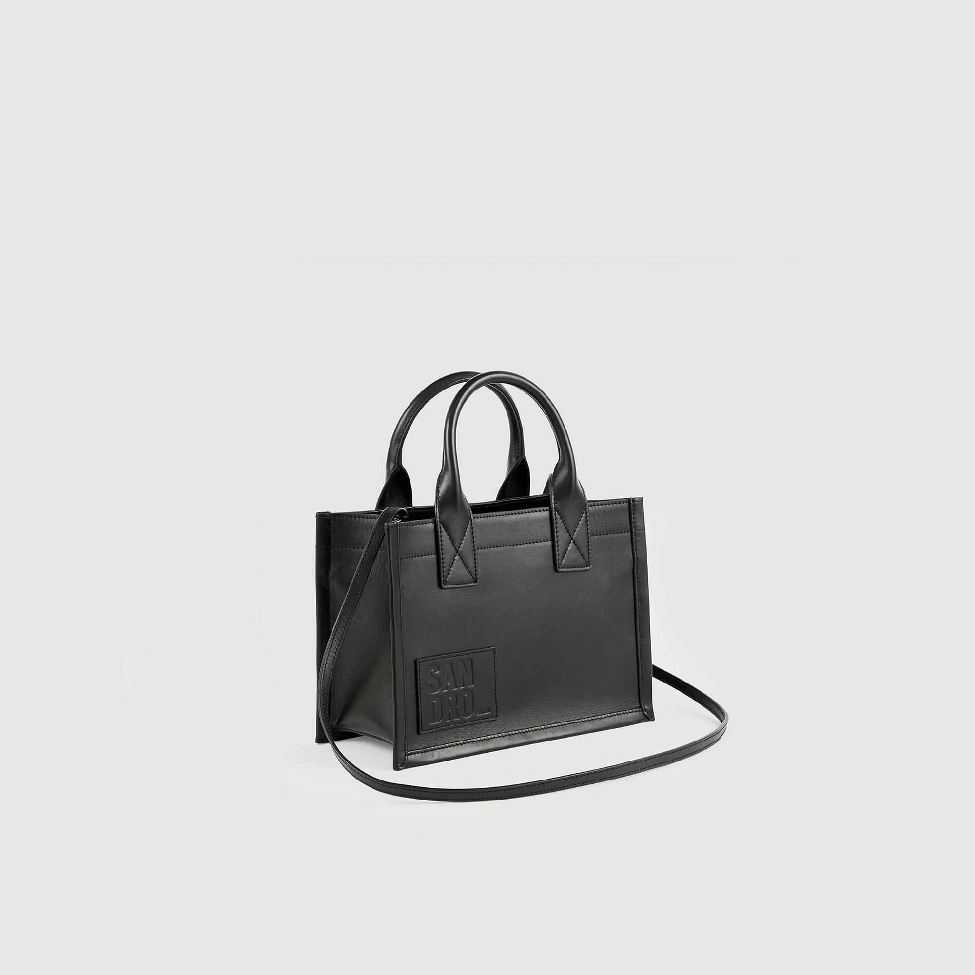 Small tote bag in certified leather