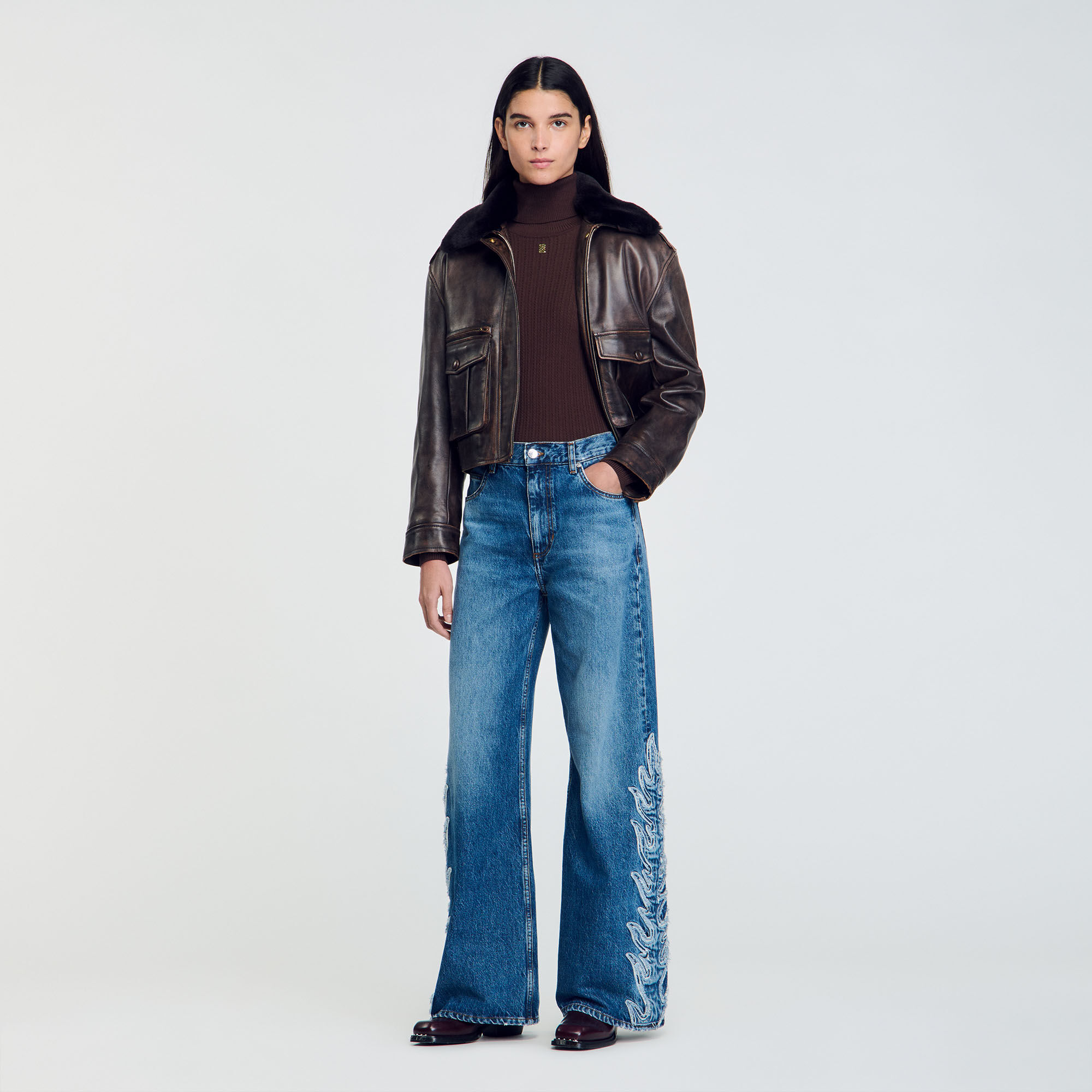 Flared flame jeans