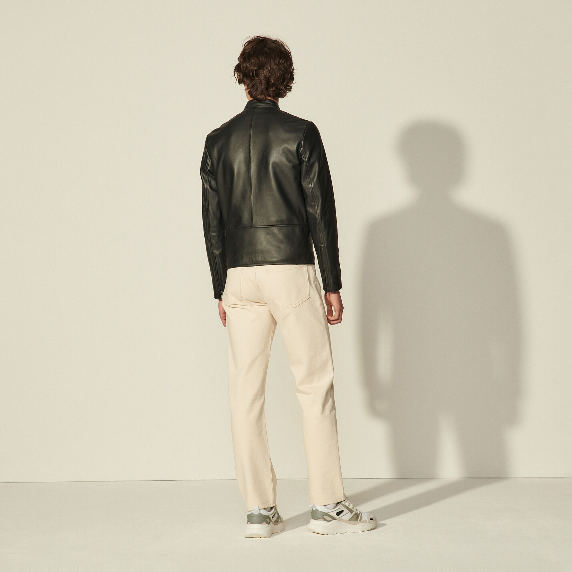 Leather biker jacket