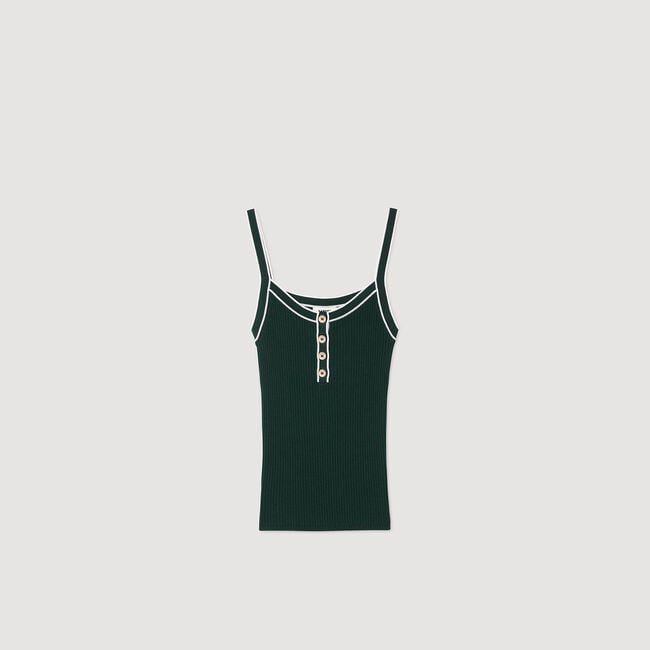 Two-tone knit vest top