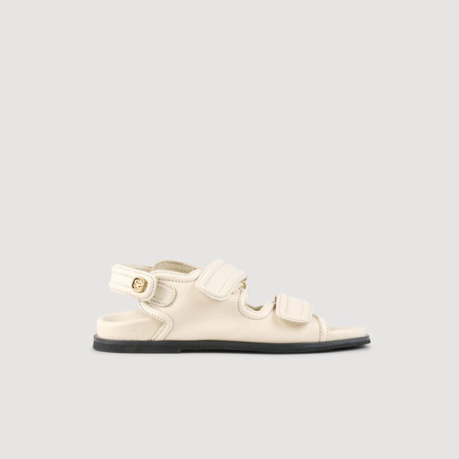 Plain leather lambskin sandals