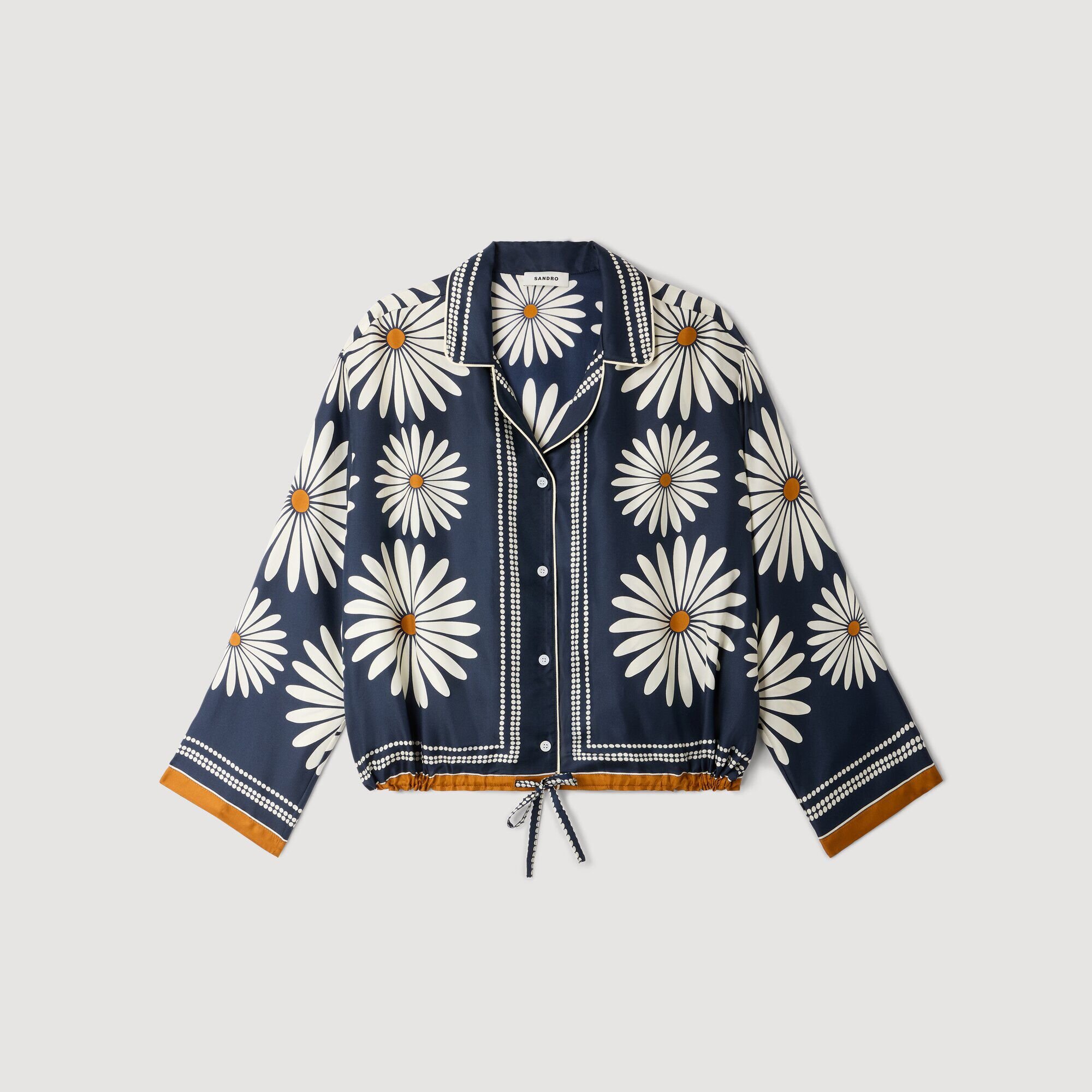 Floral print silk shirt