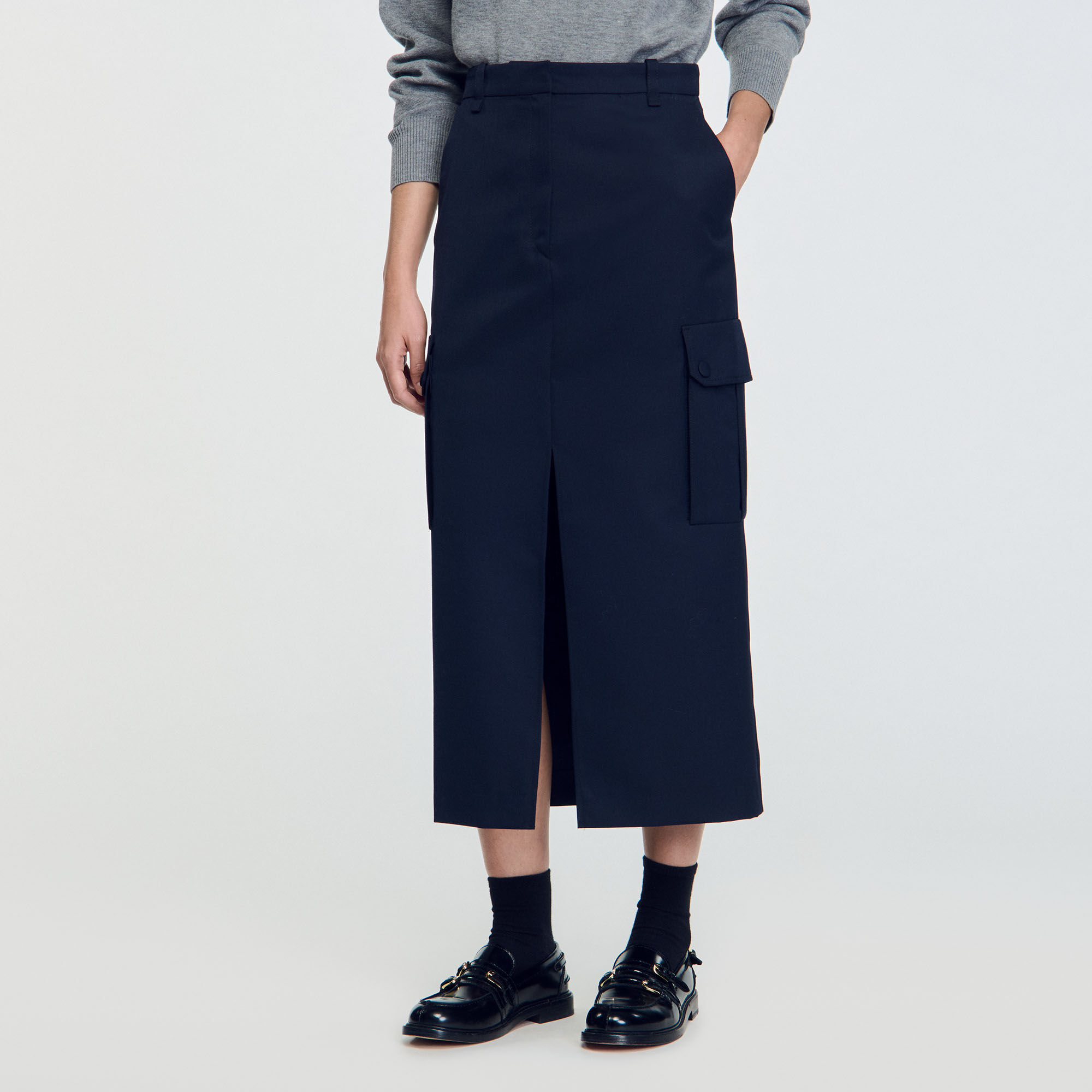 Long cargo skirt