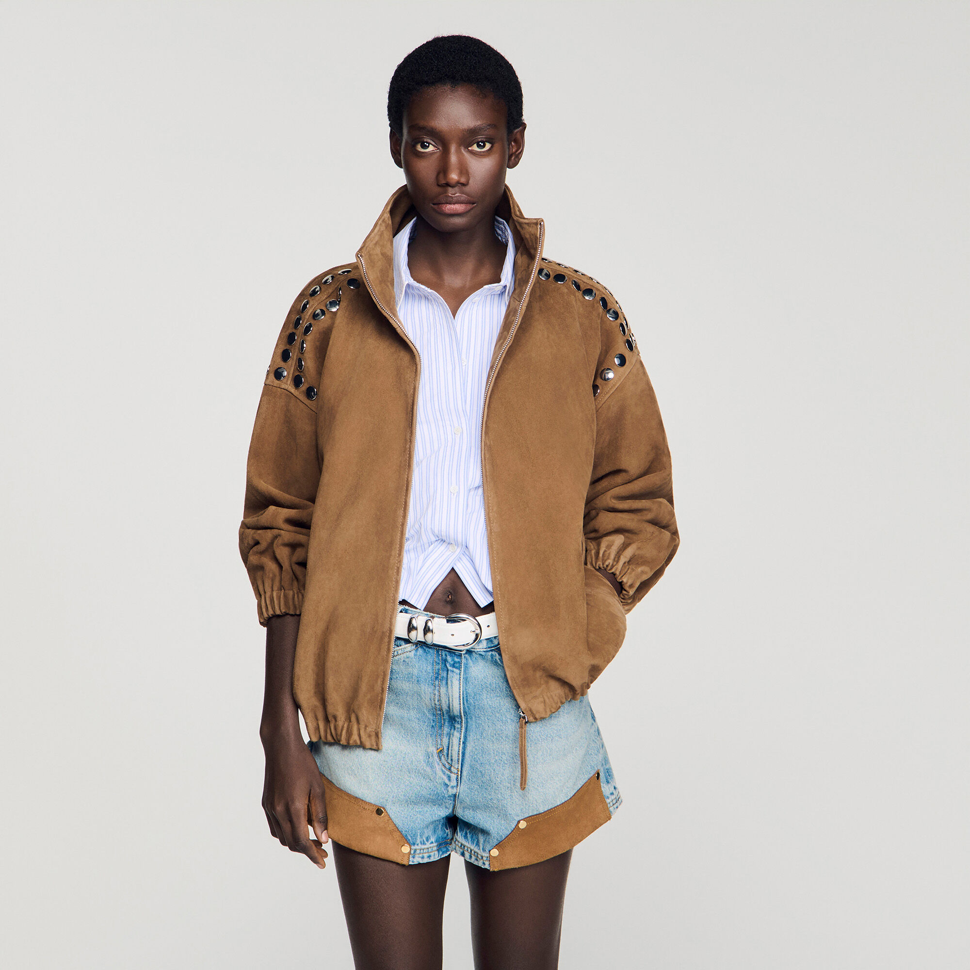 Studded suede jacket