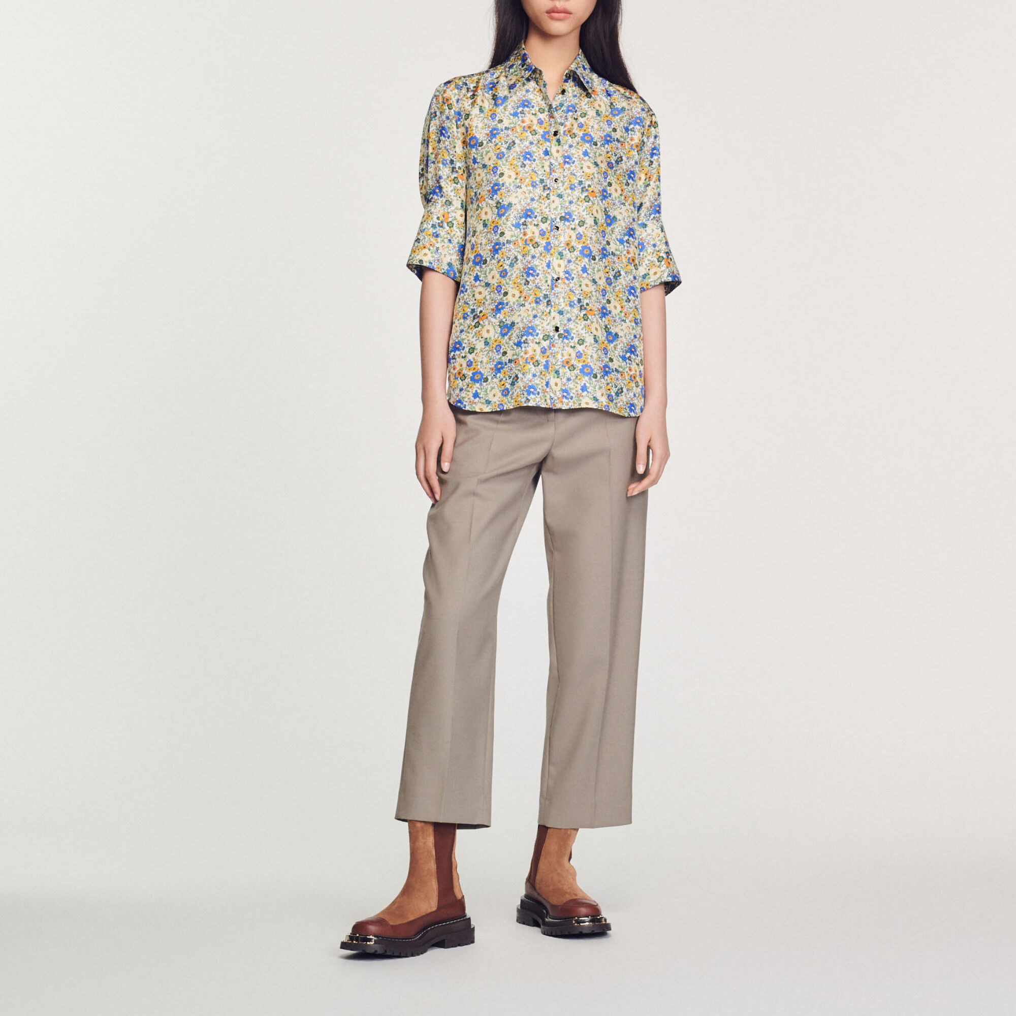 Short-sleeved Blossom print shirt