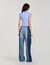 Striped smocked T-shirt