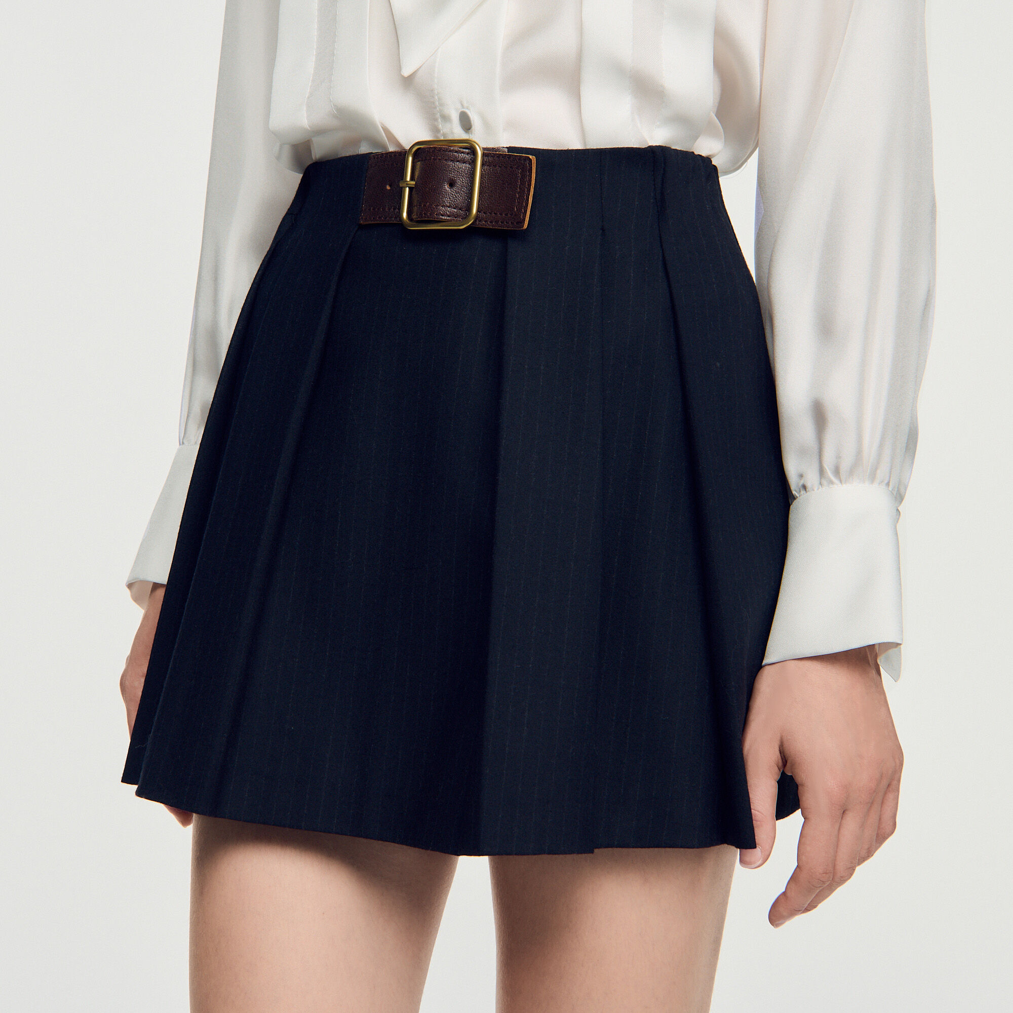 Short pleated wool skirt - Women | Sandro