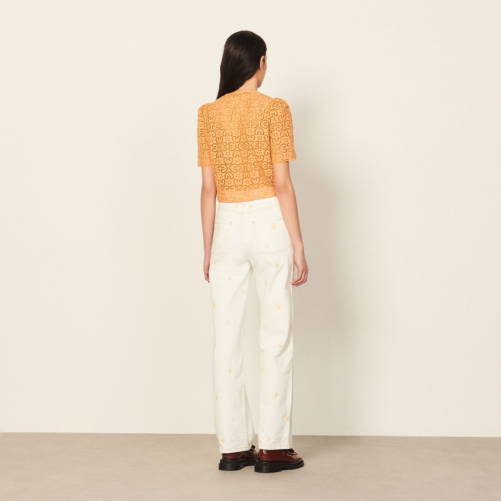  Guipure cropped top
