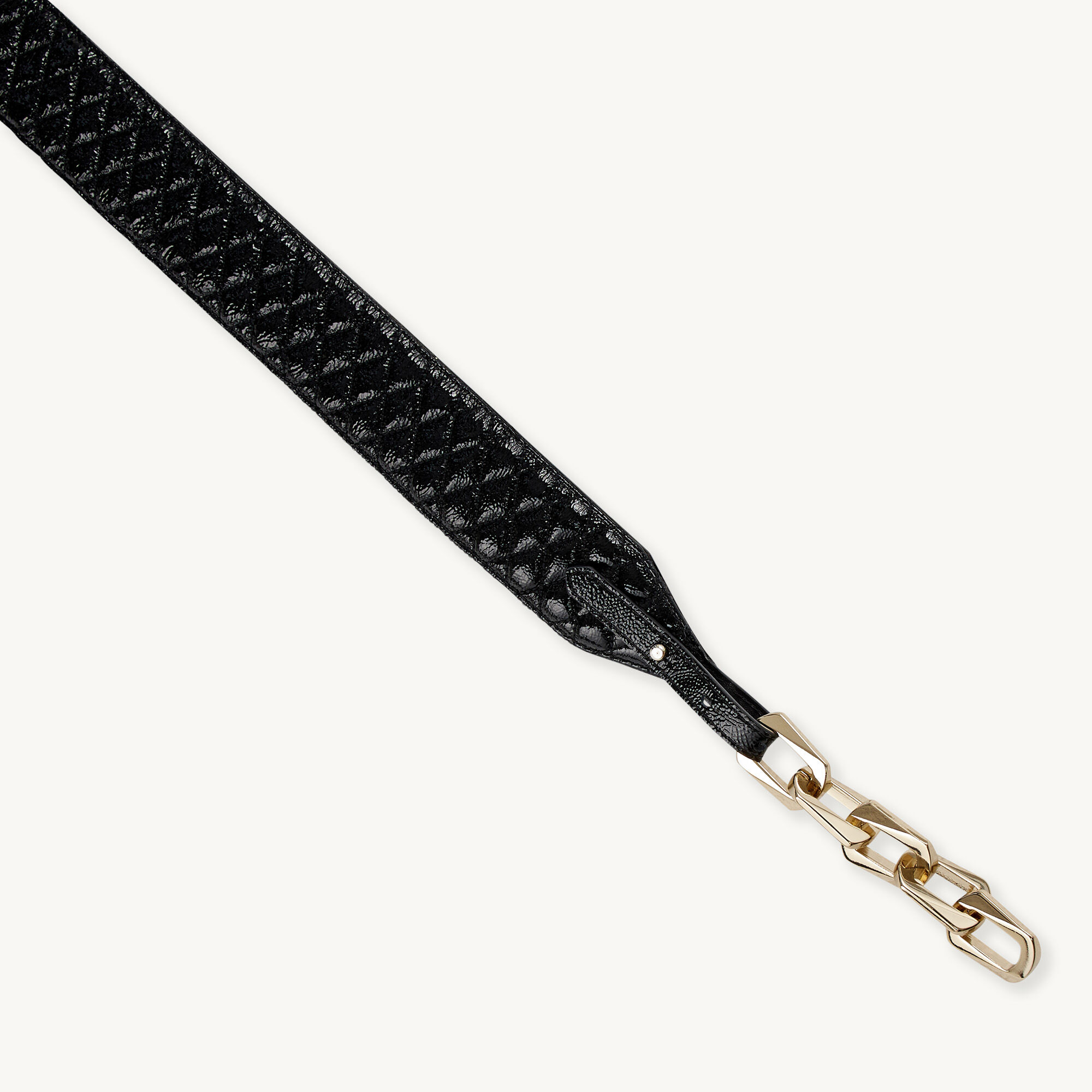 Patent leather and link belt