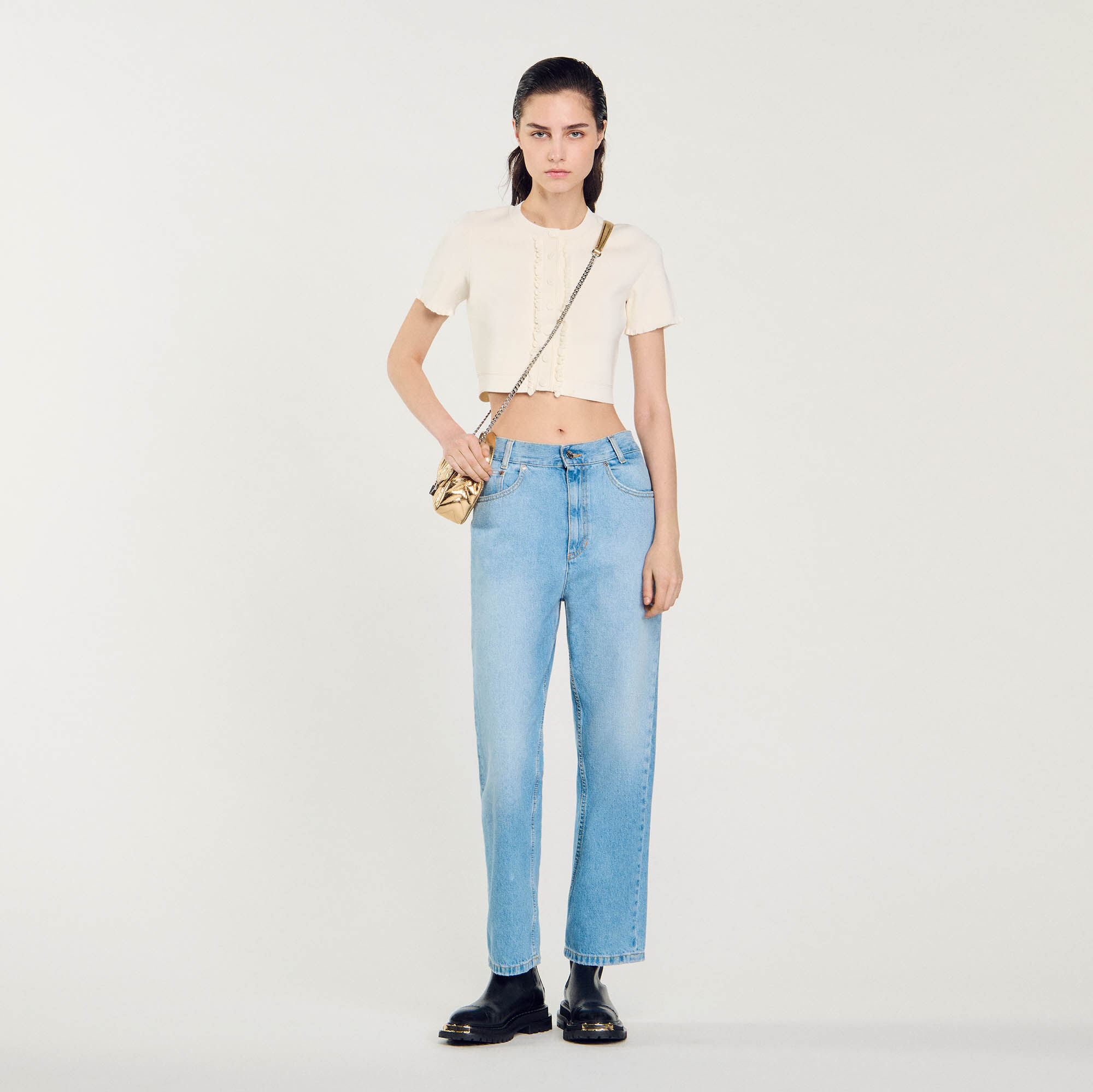 Low rise straight leg jeans
