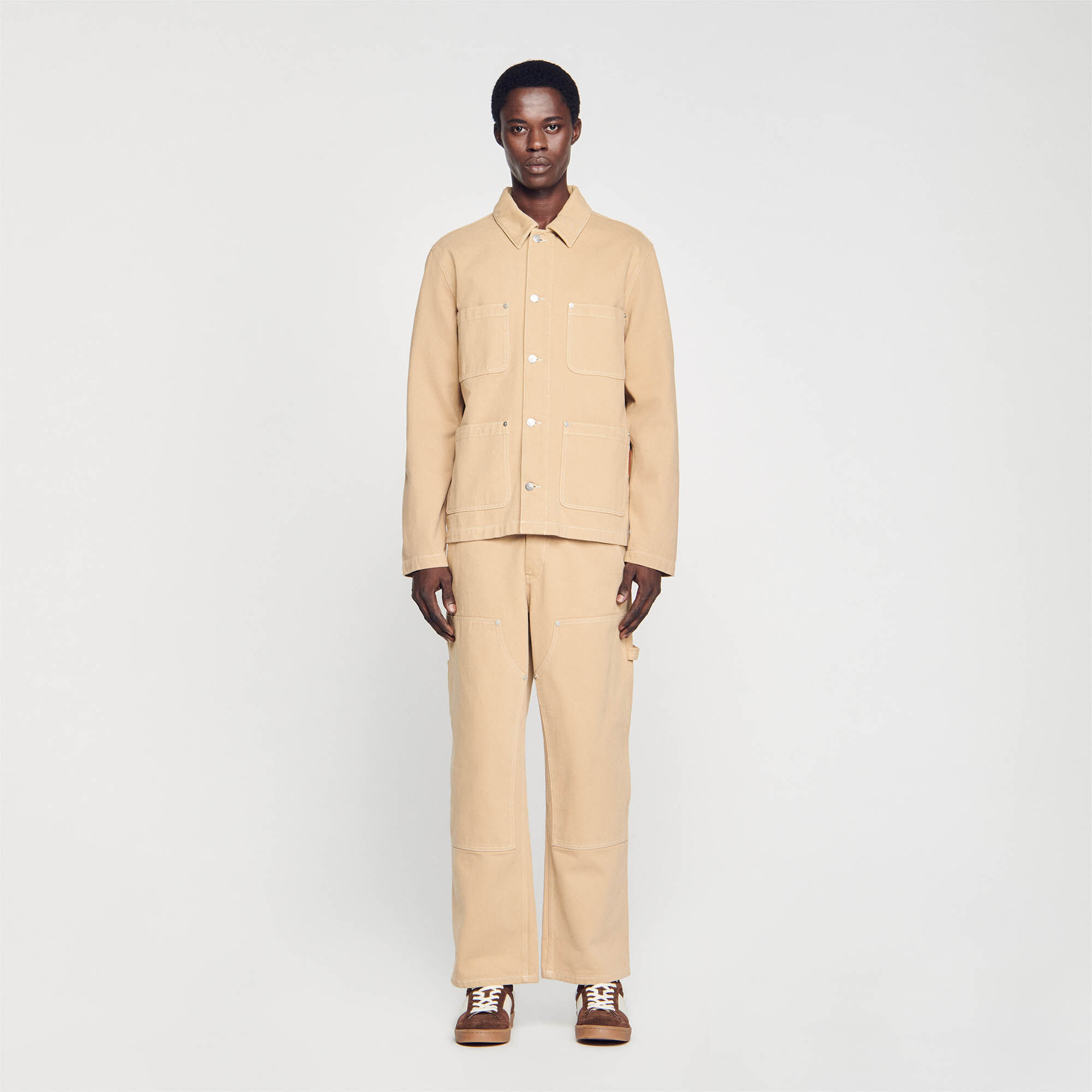 Beige worker jacket sales