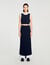 Long two-tone knit skirt