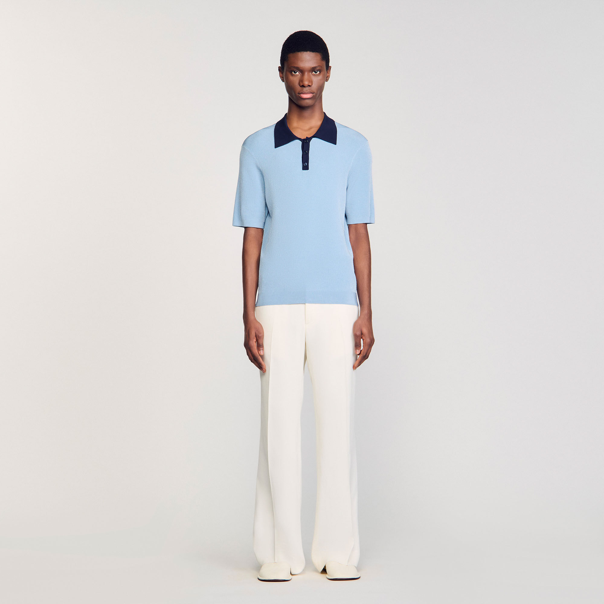 Two-tone polo shirt