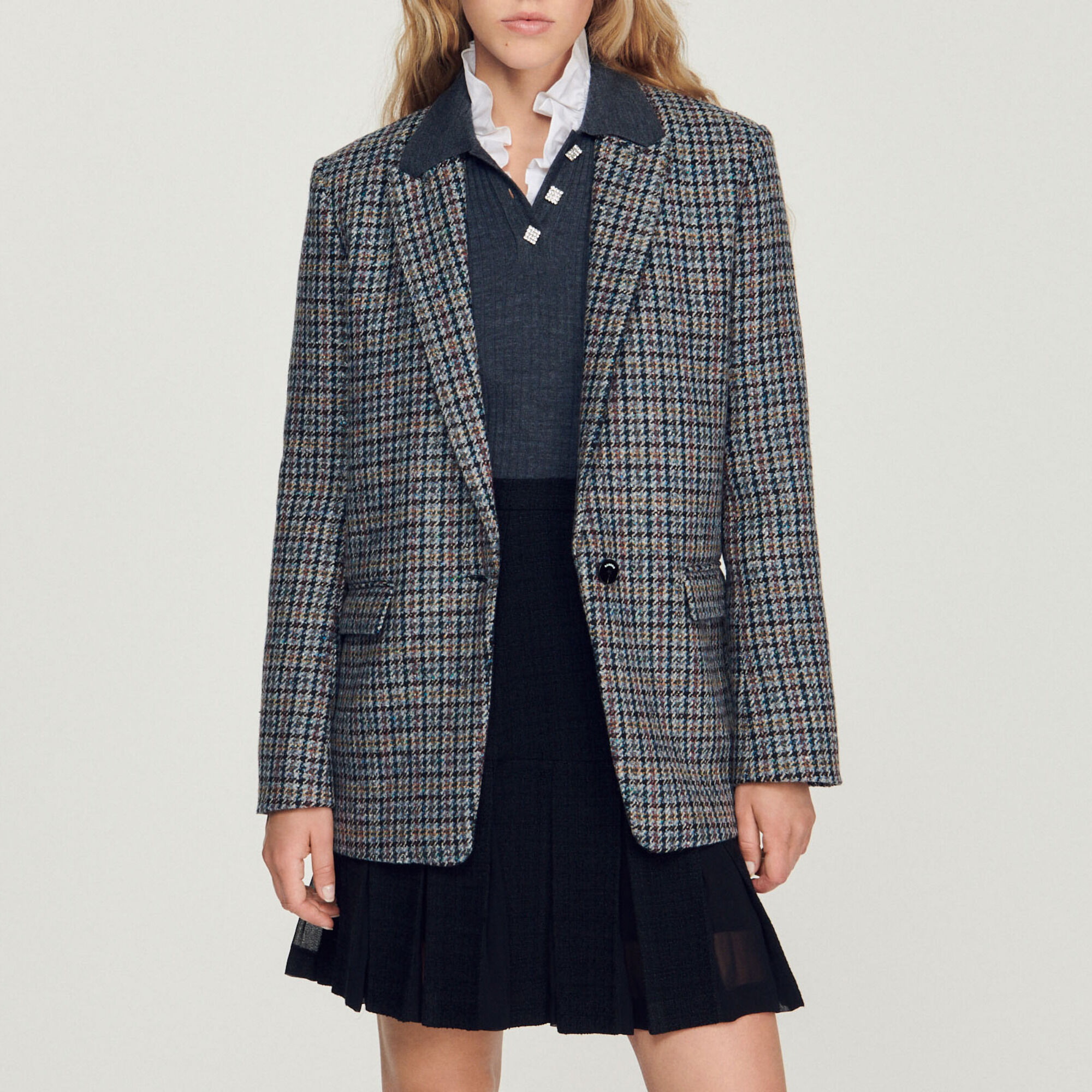 Sandro tartan jacket on sale