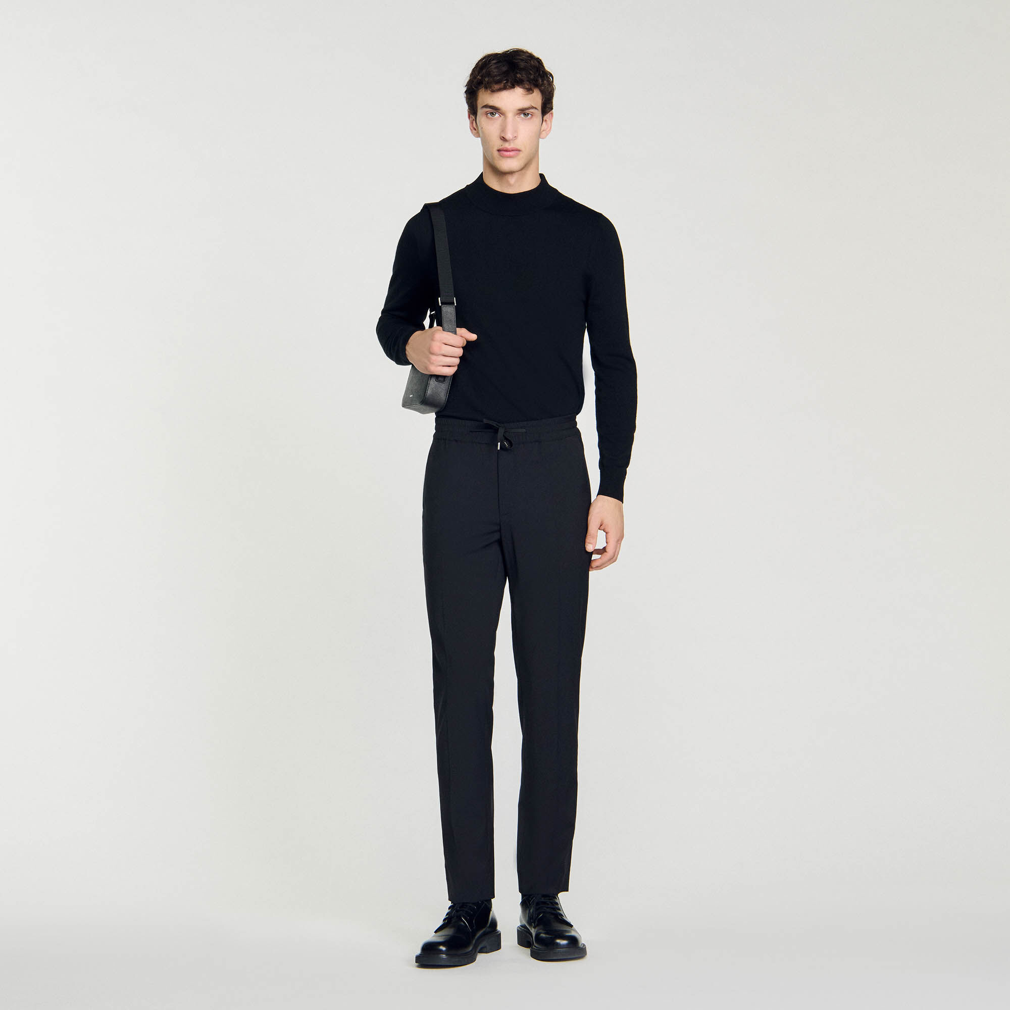 Elasticated straight leg trousers online