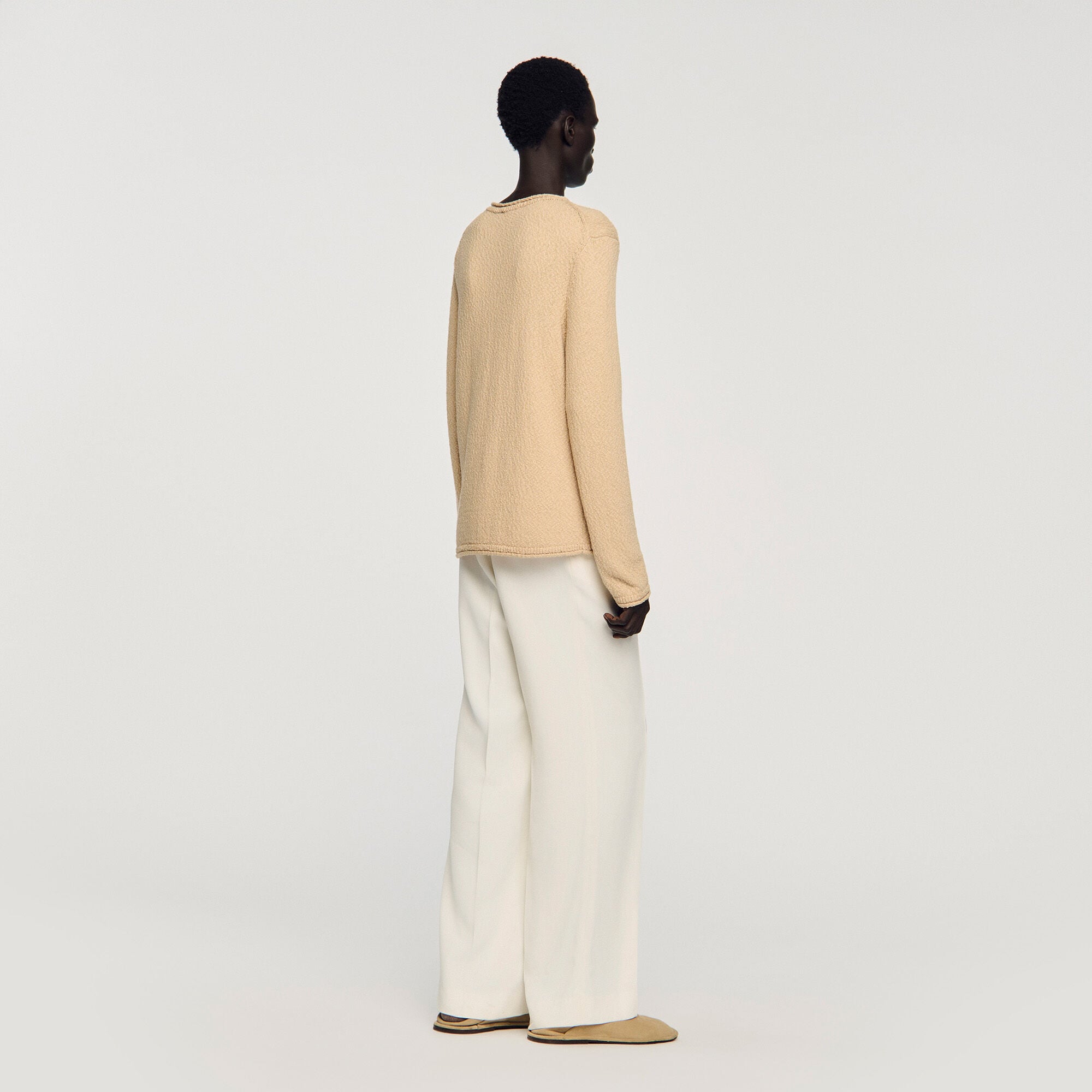 Boucl&eacute; cotton jumper