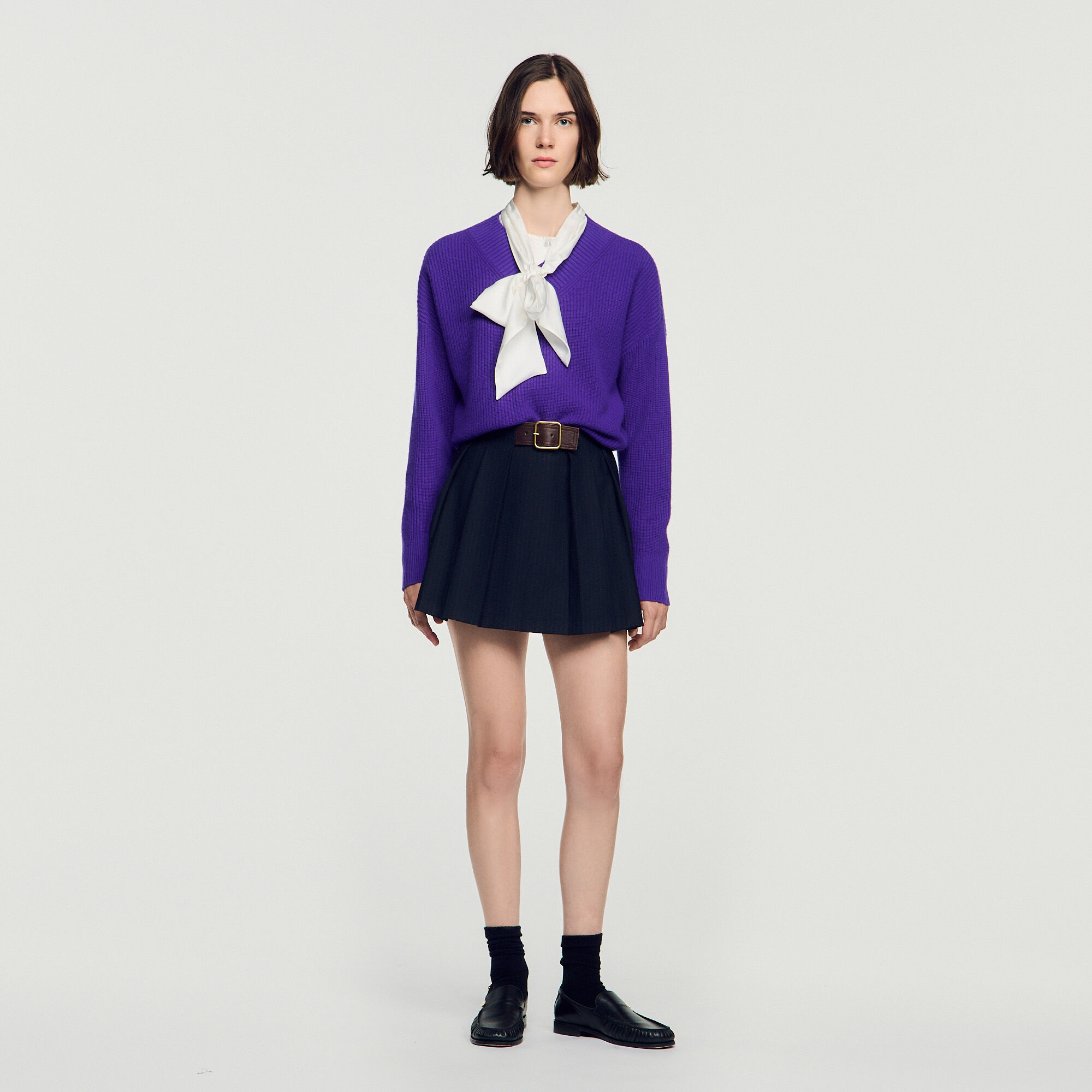 Short pleated wool skirt - Women | Sandro