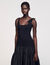 Long dual-material dress
