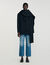 Short coat with integrated scarf