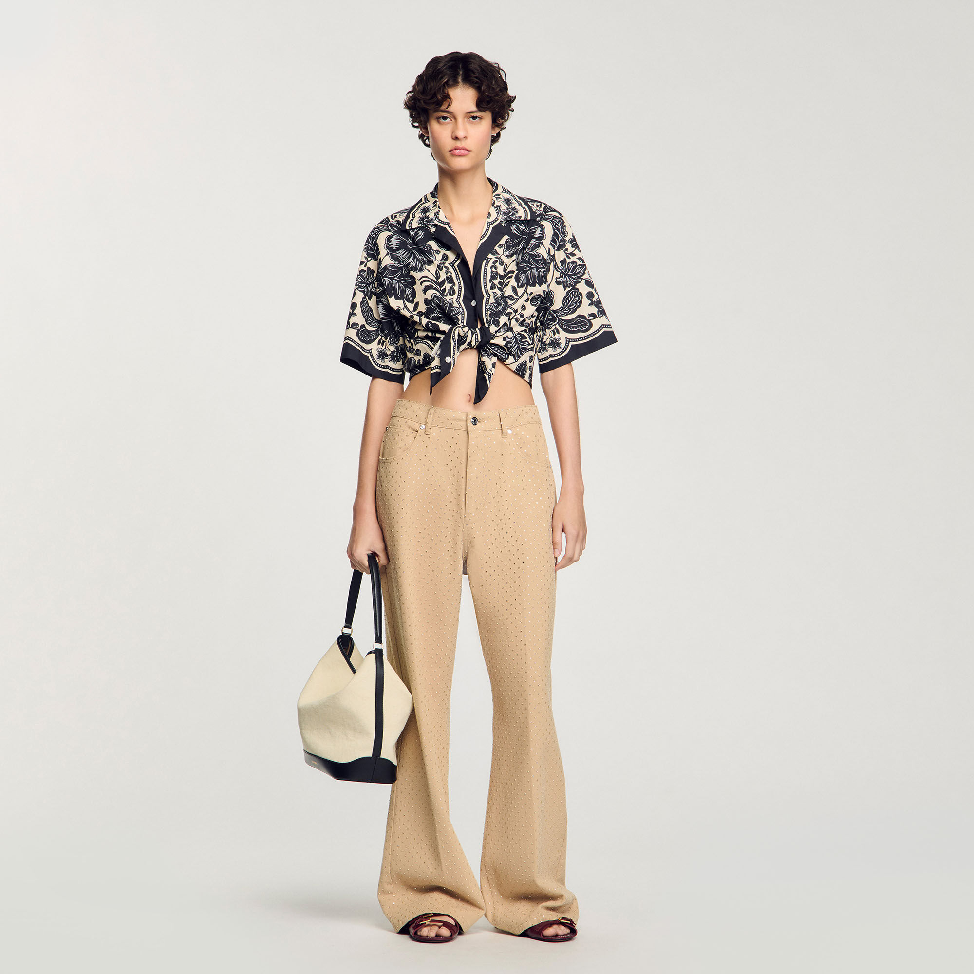 ショルダーパッド入り★クロップド★ジャケット★ SANDRO ZARA ショルダーパッド クロップドジャケット Sサイズ - メルカリ