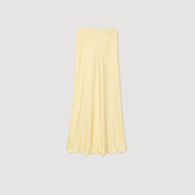 Long satin-effect skirt