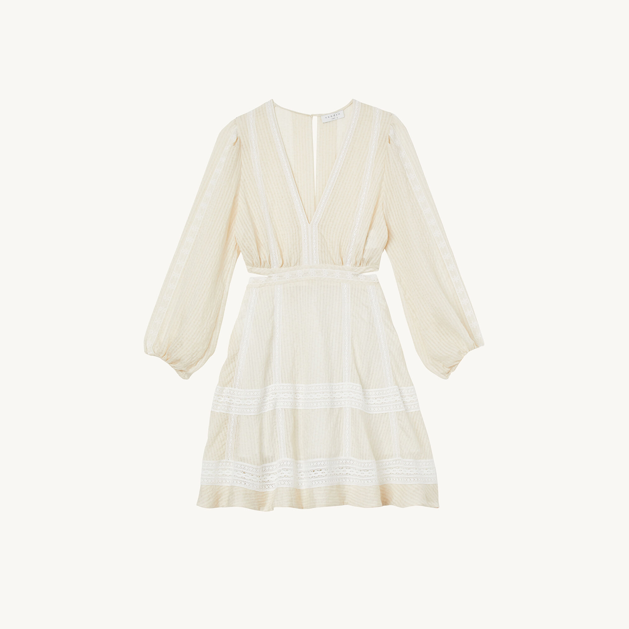 Short cut-out dress with decorative trim