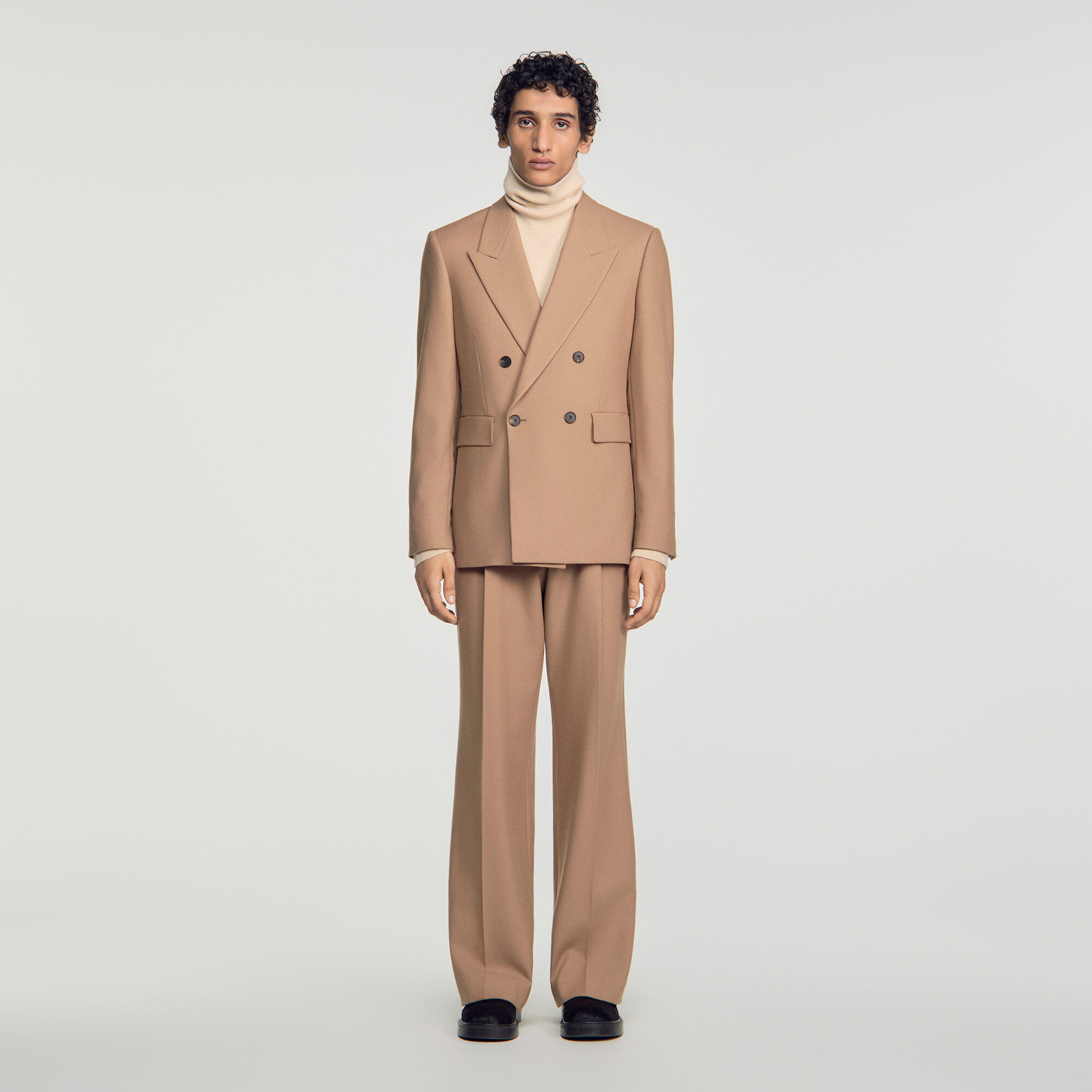 Double-breasted wool suit jacket - Men | Sandro