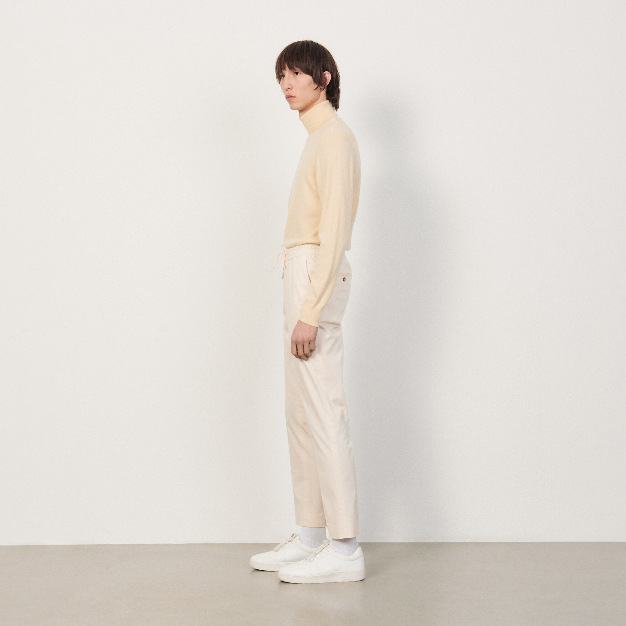 Cotton carrot-fit trousers