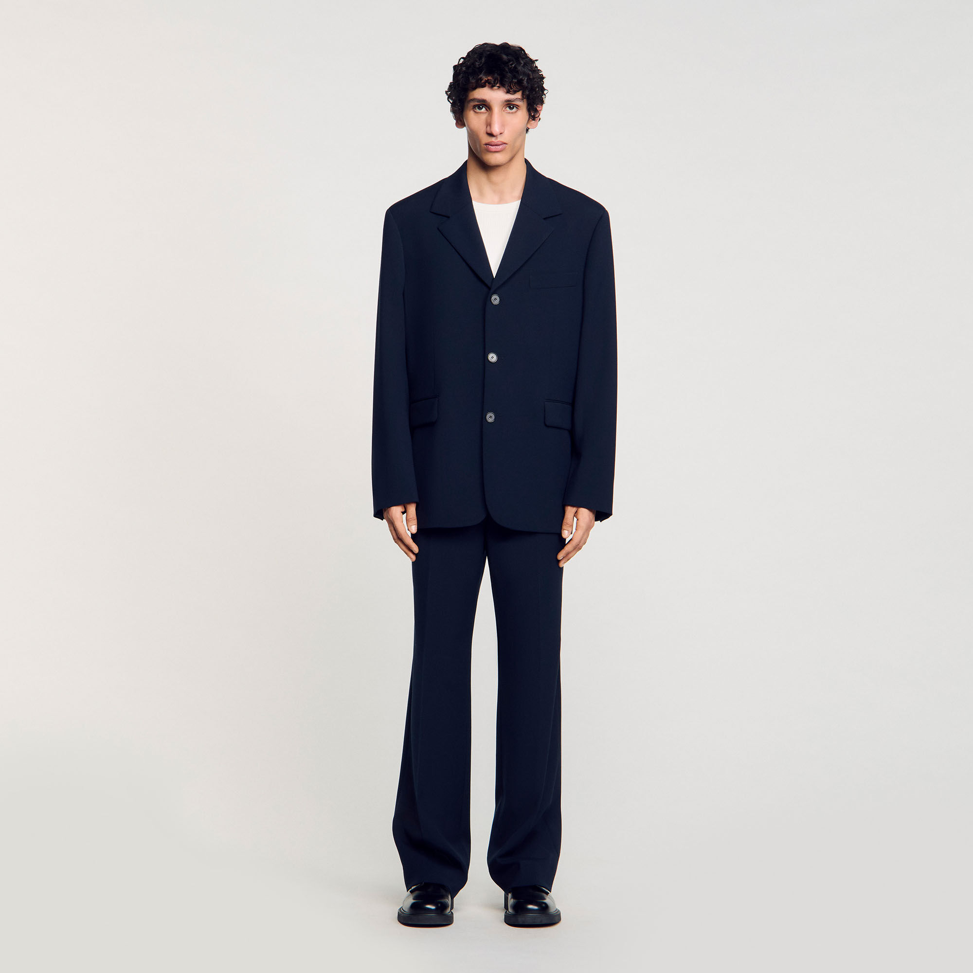 Oversized wool suit jacket