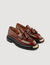 Thick-soled leather loafers