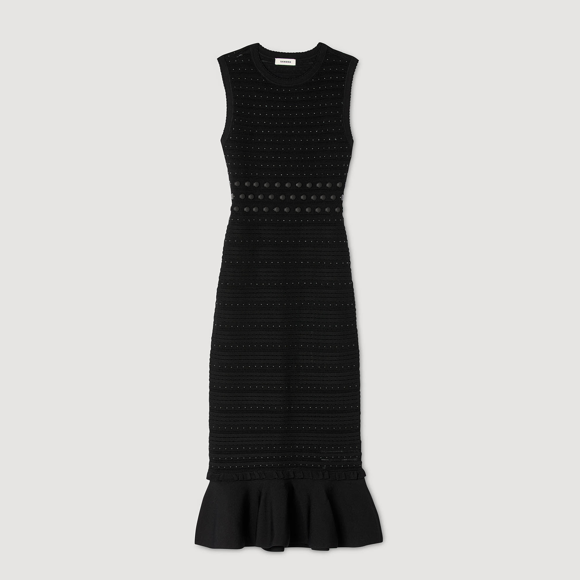 Knit maxi dress with studs