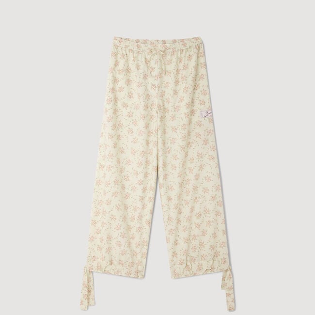 Floral wide-leg trousers