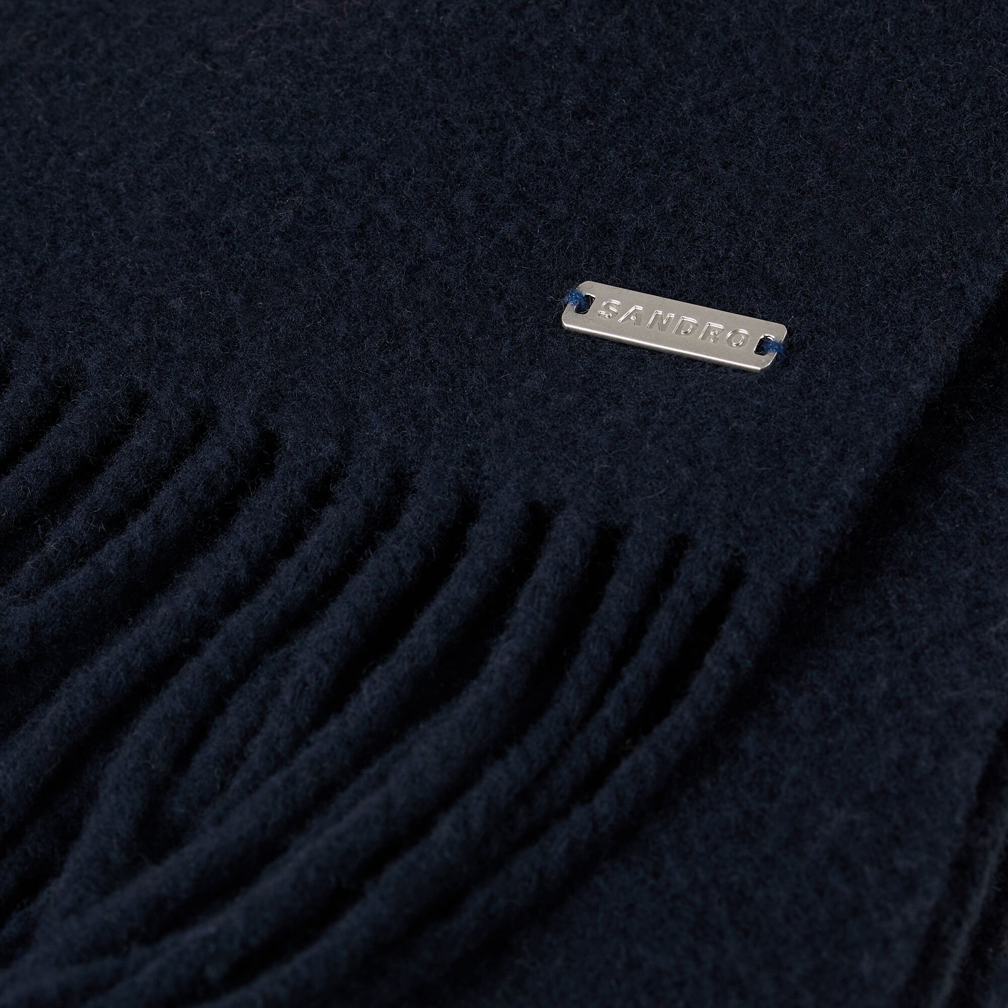 Fringed wool scarf
