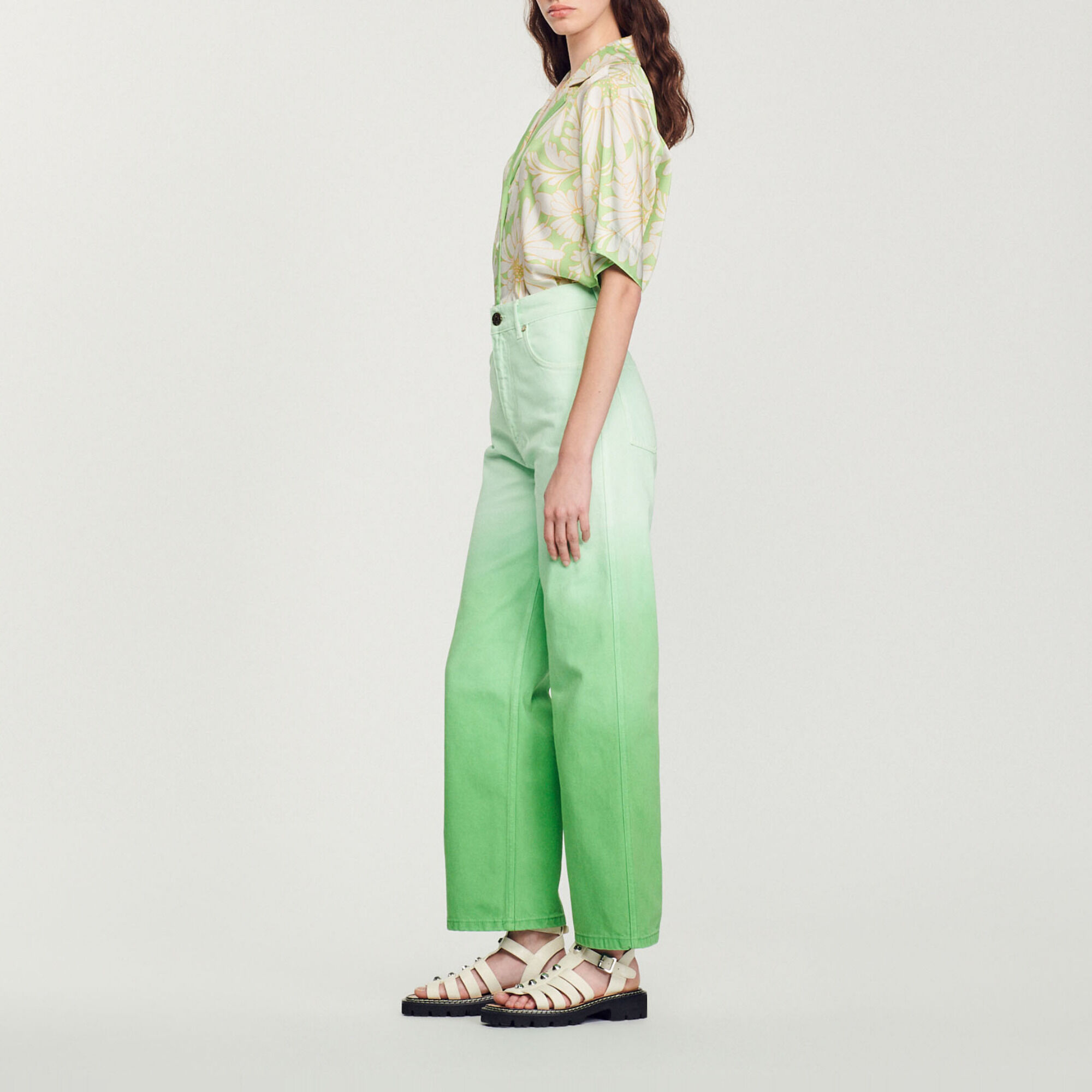Straight-leg gradient-effect jeans