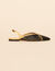 Woven leather slingbacks