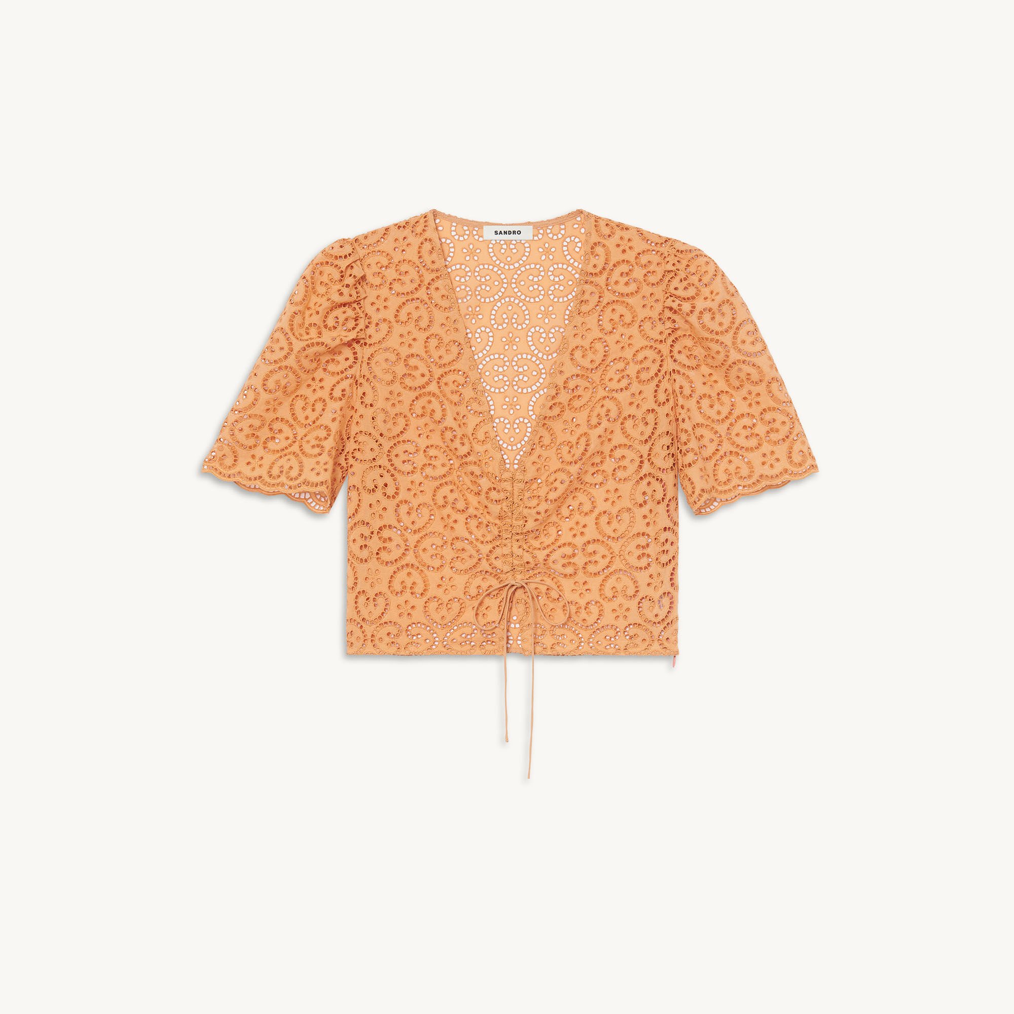  Guipure cropped top